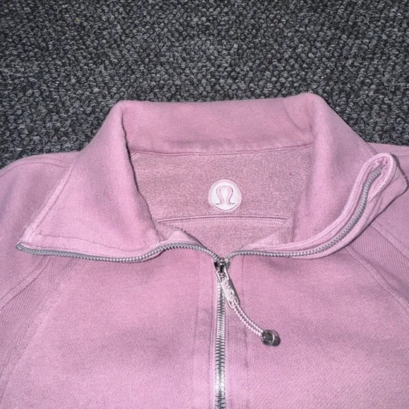 Lululemon Scuba Full Zip Jacket Pink XS/S Zip Up Sweatshirt Thumbholes - Picture 6 of 9